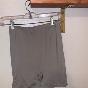 Gray and black biker shorts
